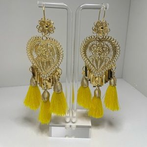 #yellow #mexican_earrings #Filigree_Earrings